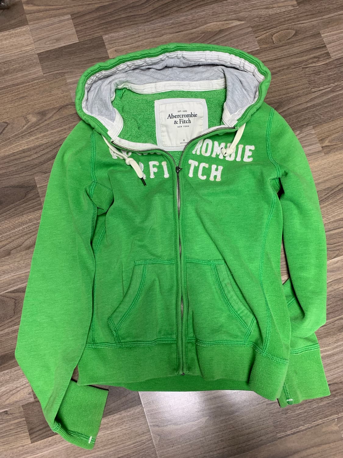 아베크롬비 후드집업,M,연두🇺🇸 상품이미지4