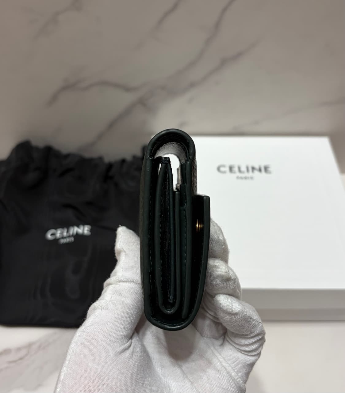 [정품] S급 셀린느 트라이폴드 중지갑 올리브 상품이미지7