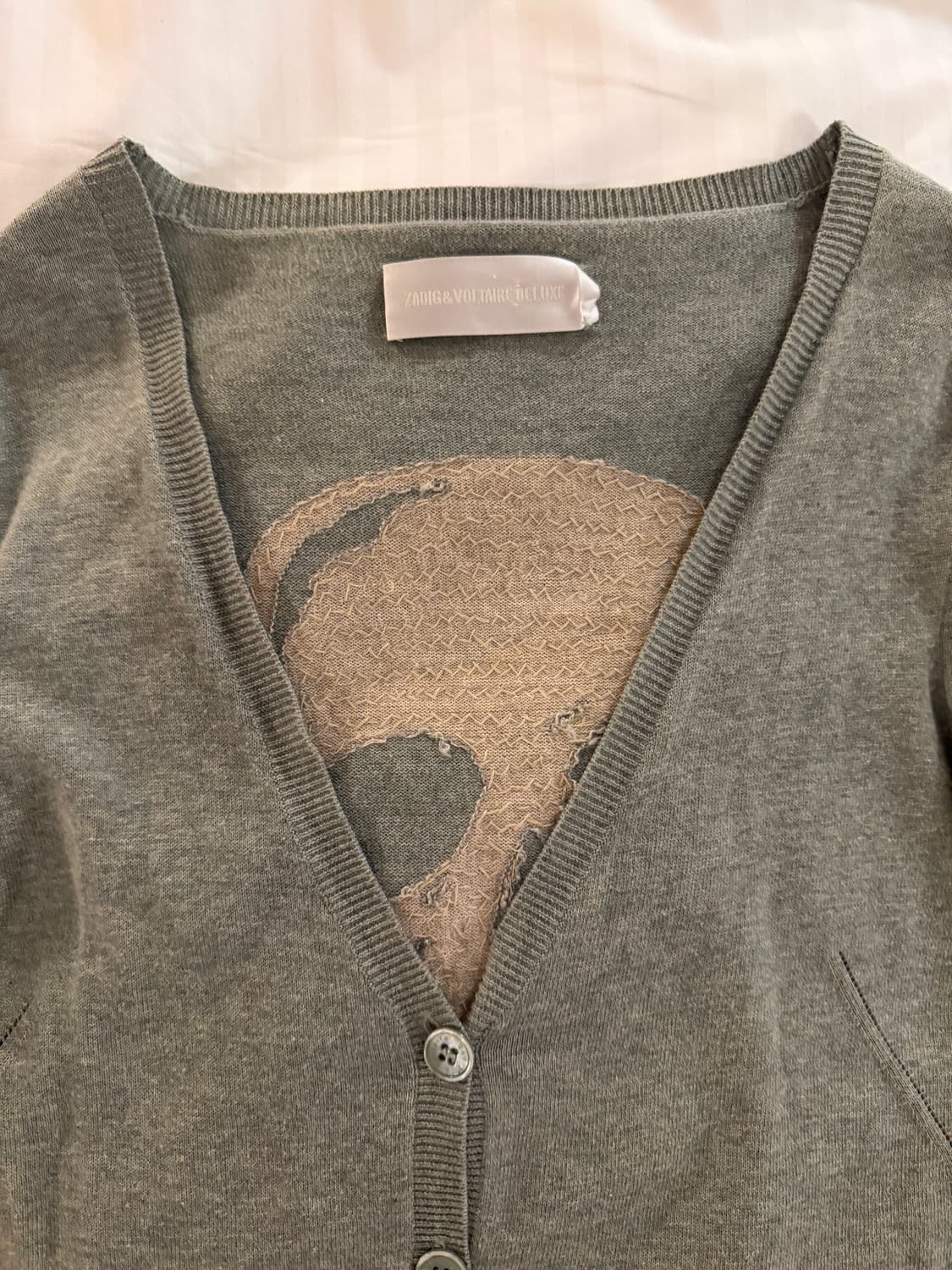 자딕앤볼테르 스컬 프린트 니트 반팔 가디건 상품이미지2