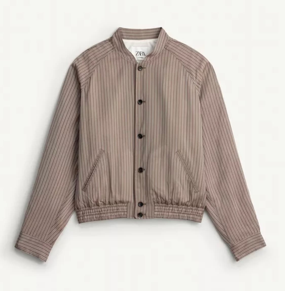 자라 비스코스 큐프로 스트라이프 크롭 봄버 자켓 L 상품이미지2