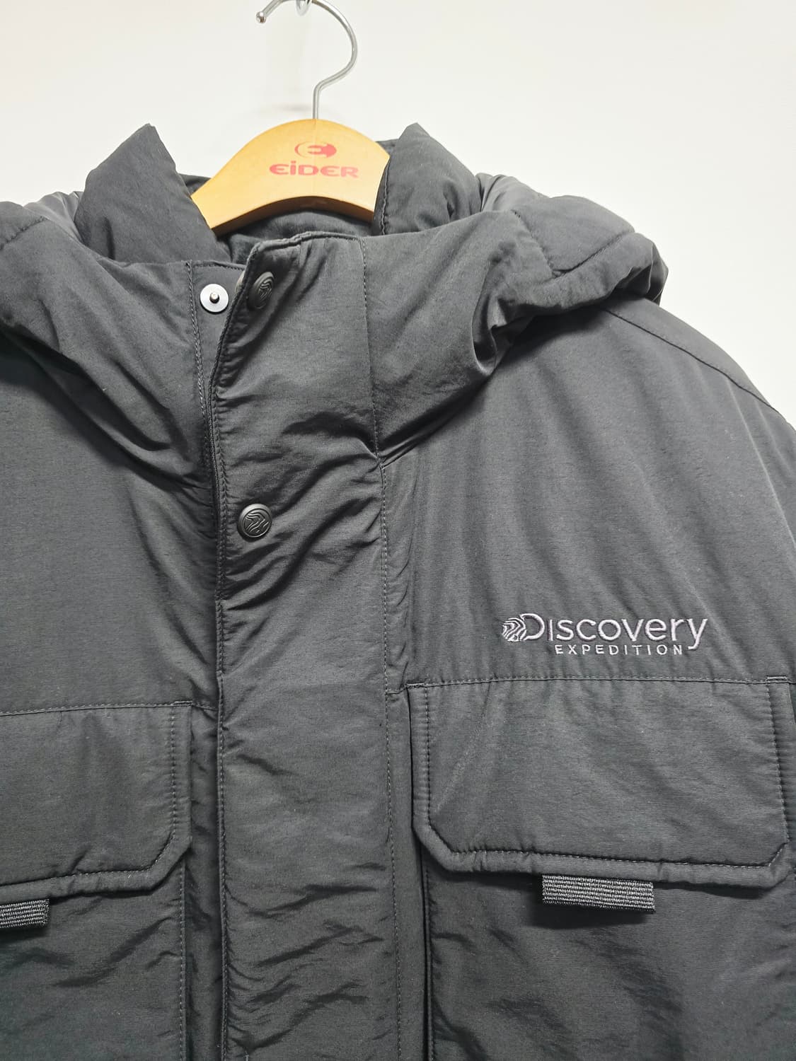 디스커버리 블랙 후드 다운패딩 자켓 점퍼95 상품이미지2