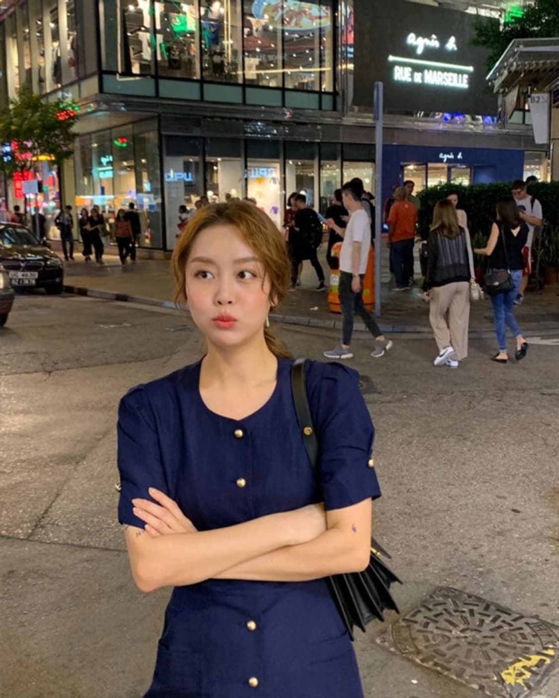 시엔느 줄리아 골디쉬 원피스 네이비 상품이미지4