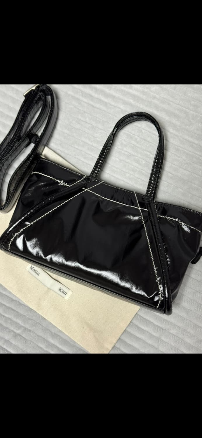 마뗑킴 미니 코팅 토트백 블랙 상품이미지2