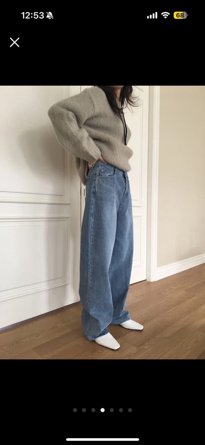 미닝아웃 meaningout 블루 데님팬츠 상품이미지4