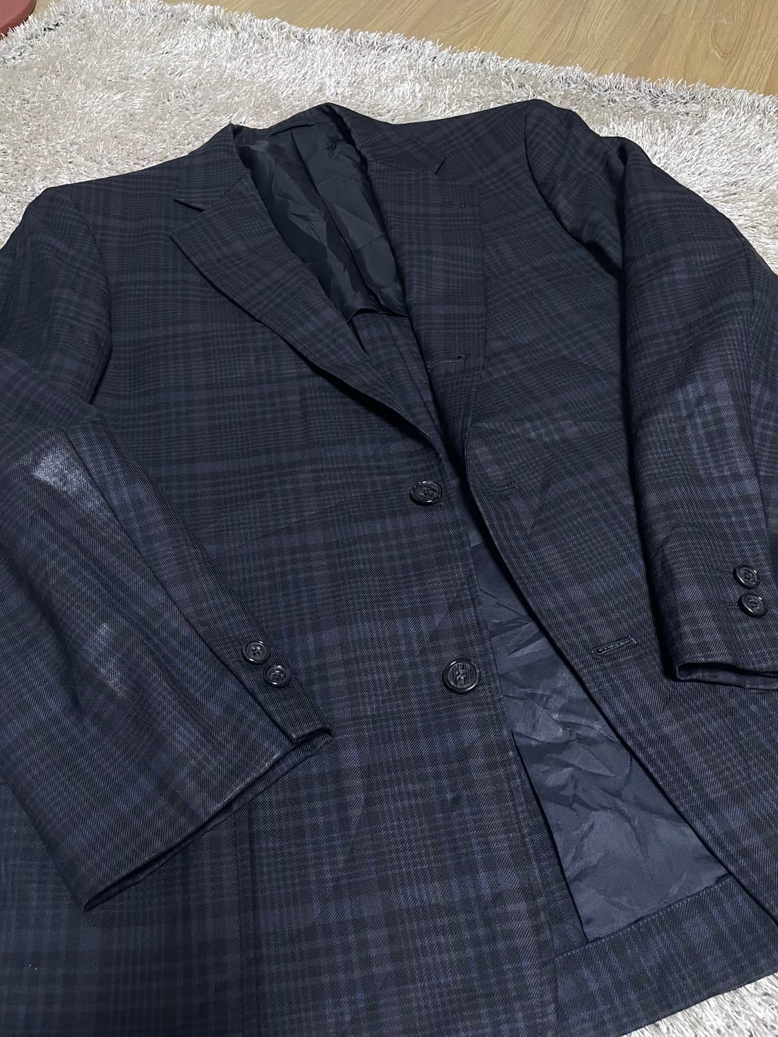 일제 NEWYORKER 체크 블레이저 사이즈 105 상품이미지1