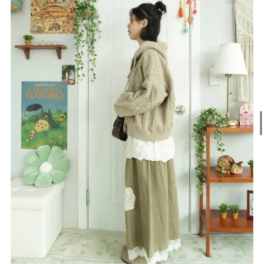 새상품 마지 오트 트위스트 버튼 후드 가디건 상품이미지3