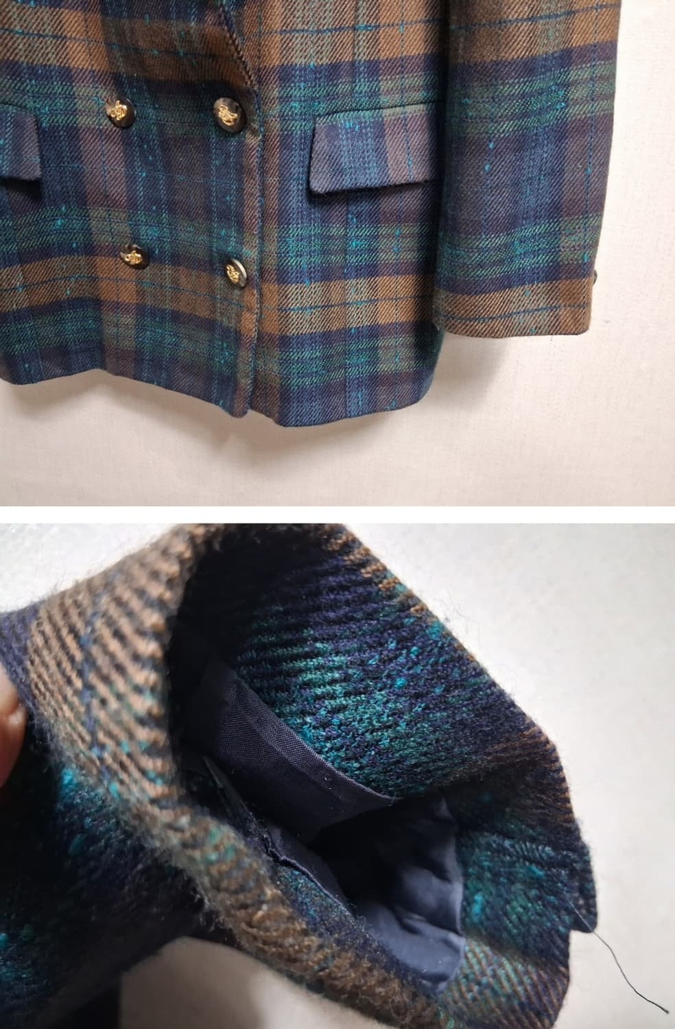 Addenda by RENOWN  체크모직쟈켓  부드러운 순모 6677 상품이미지5