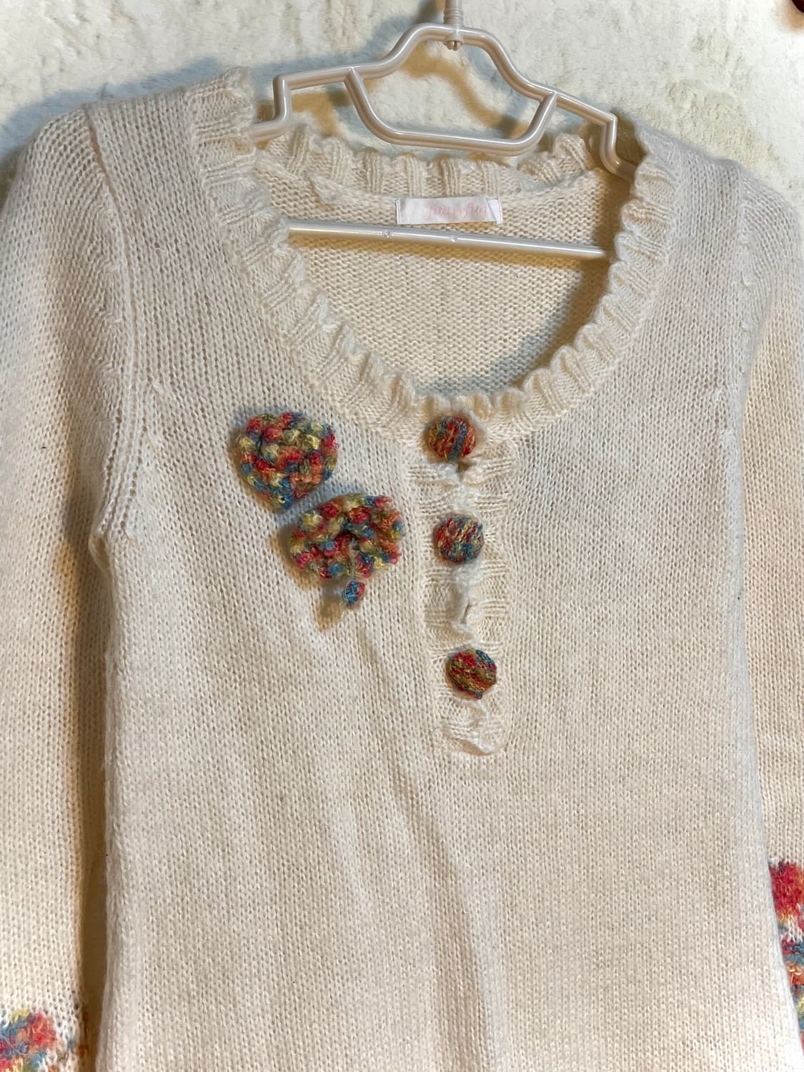 빈티지 하구미 뜨개 패치 니트 원피스  상품이미지3