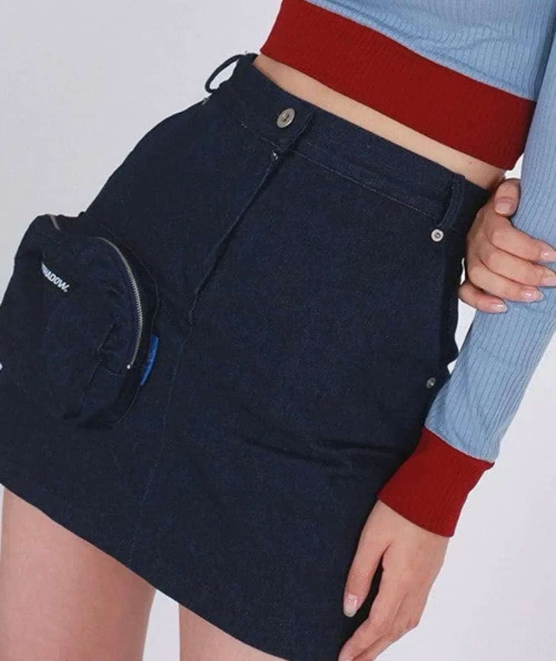 반택포) 어글리쉐도우 포켓 데님 스커트 POCKET SKIRT(NAVY) 상품이미지1