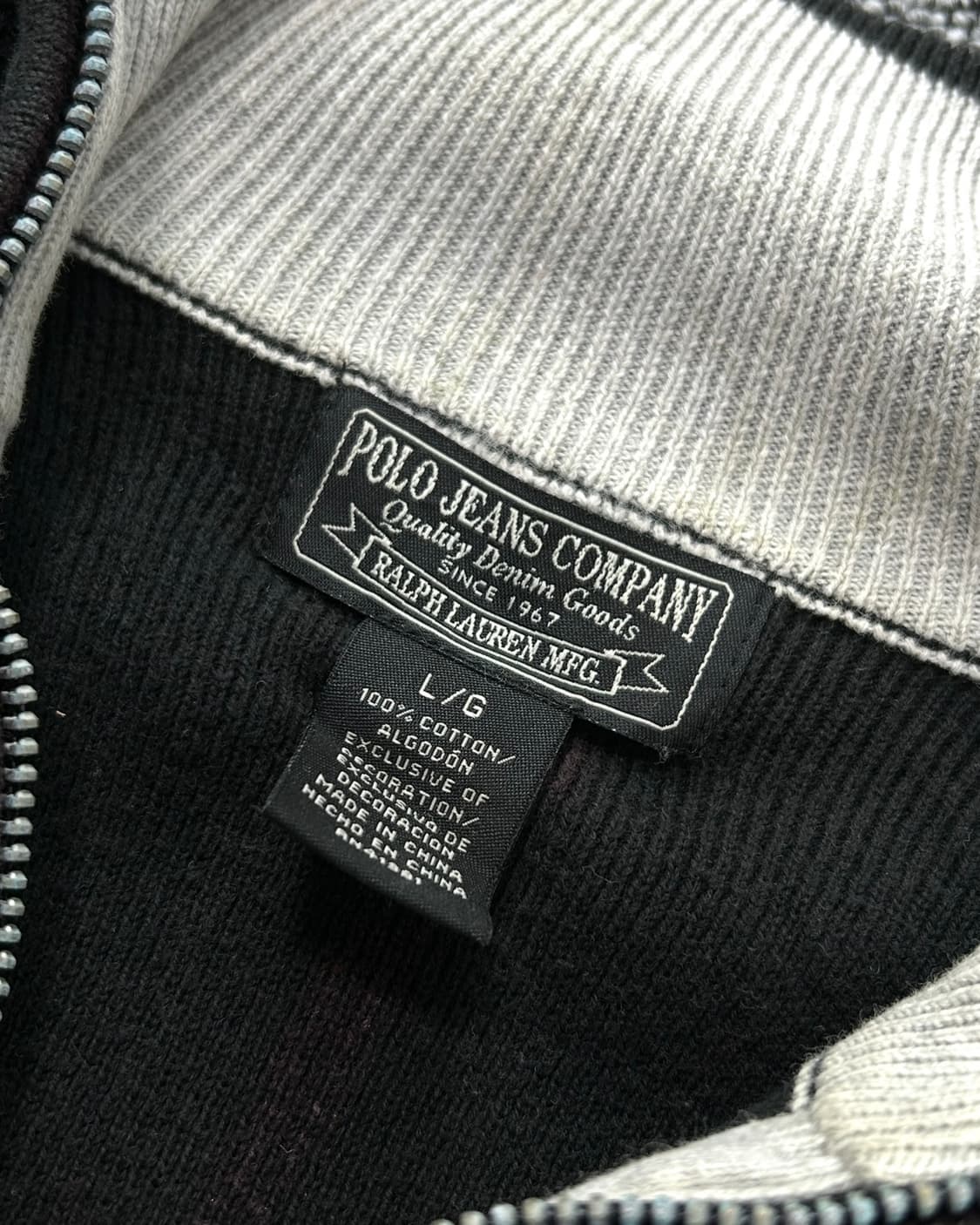 폴로 진스 성조기 로고 블랙 하프집업  상품이미지8