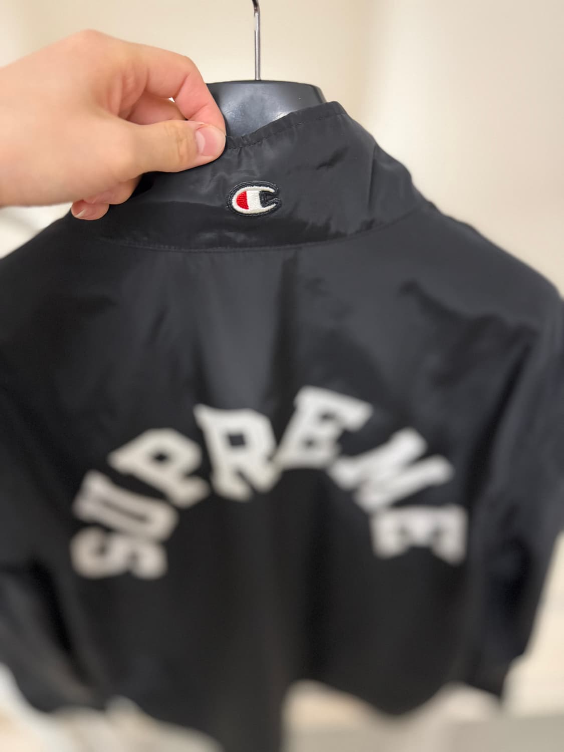 슈프림x챔피온 [정품] 바람막이 (시세 50만) 자수 로고 아노락 L(1 상품이미지7