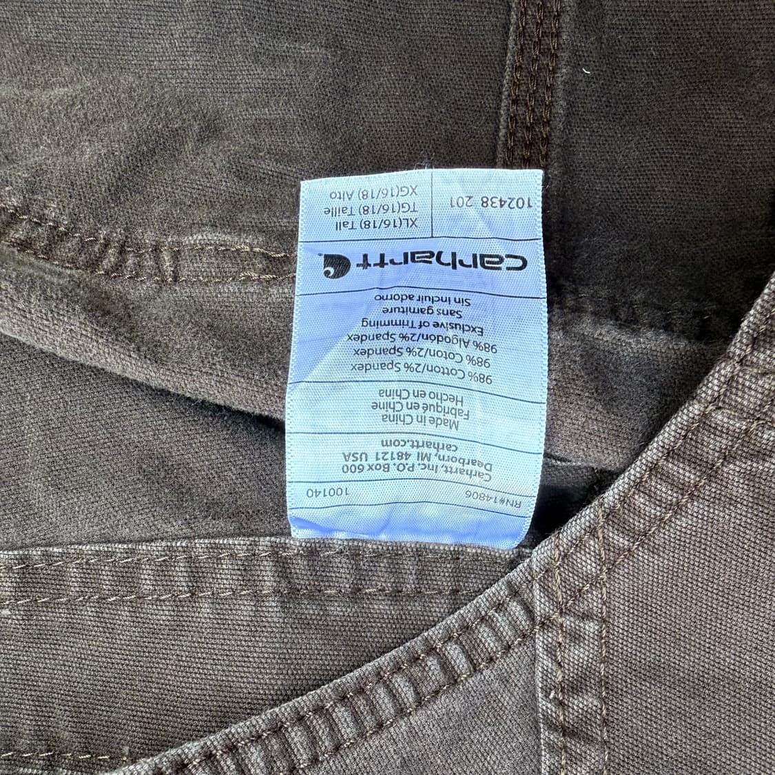 칼하트 더블니 오버롤 브라운 상품이미지6