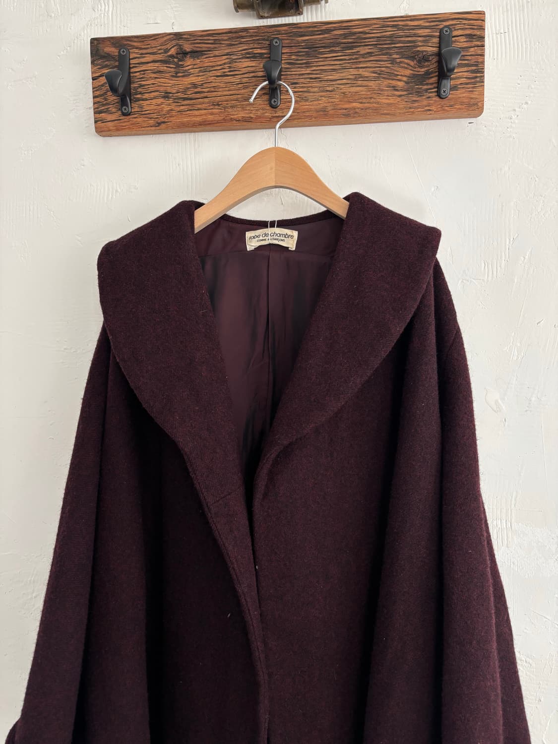 Comme des Garcons 꼼데가르송 96‘s 버건디 울 코트 상품이미지5