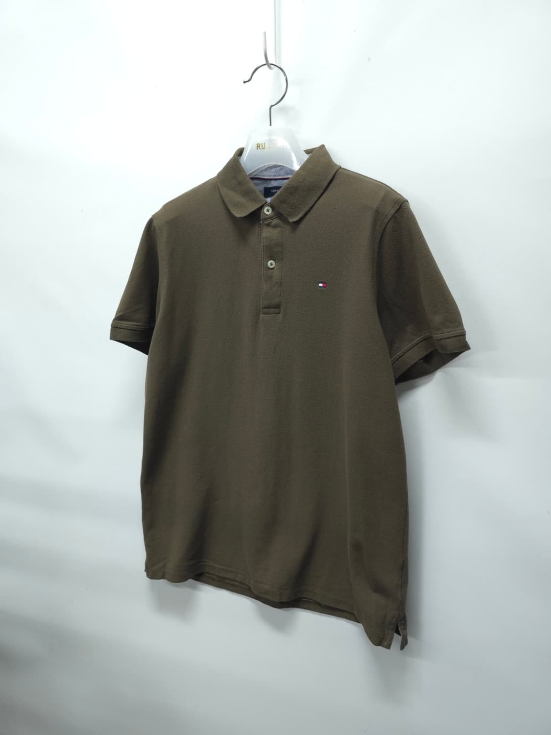 타미힐피거 슬림핏 로고 자수 카라 반팔 티셔츠 (95) 상품이미지2