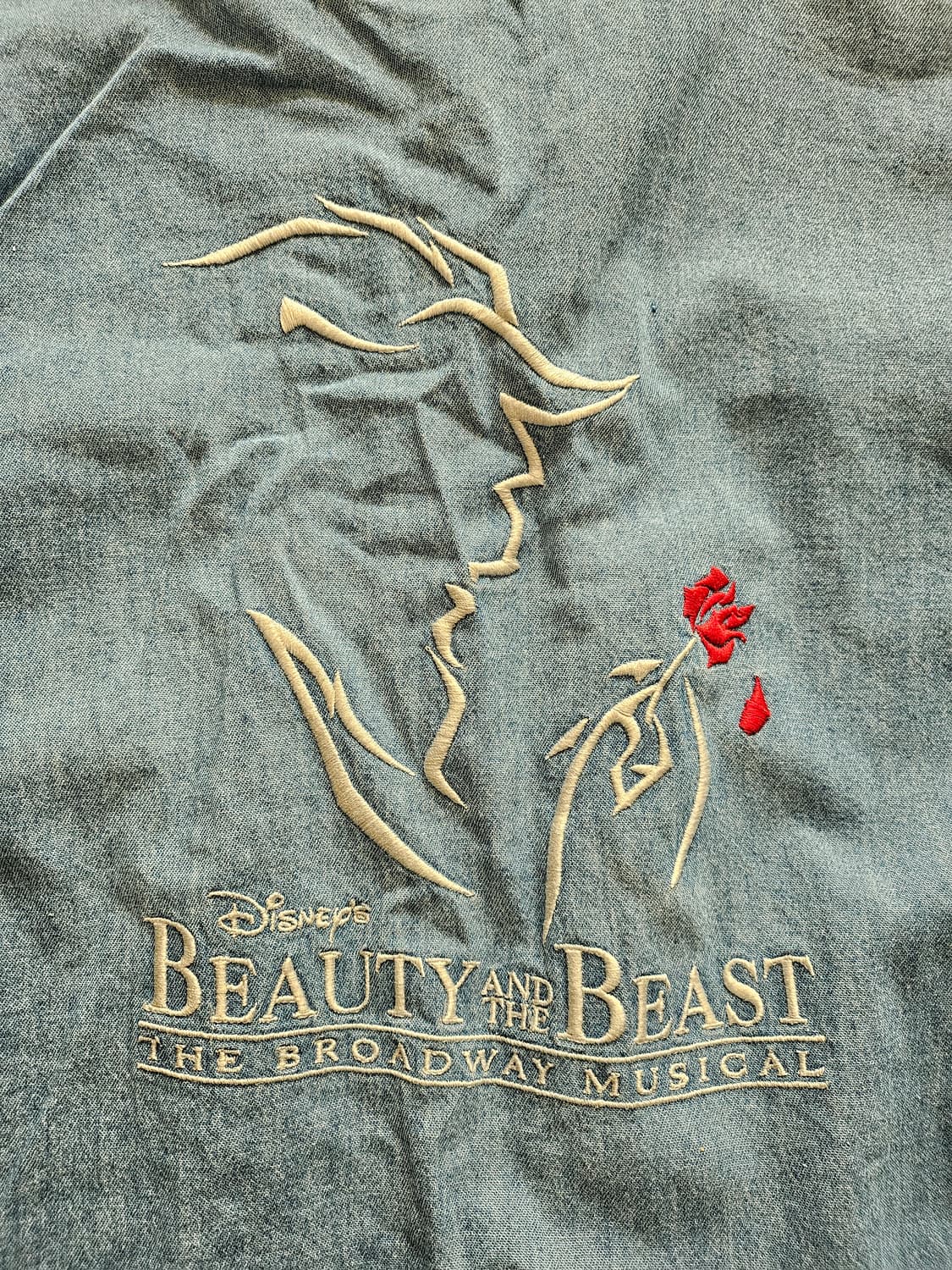 디즈니 미녀와야수 빈티지 데님셔츠 상품이미지5