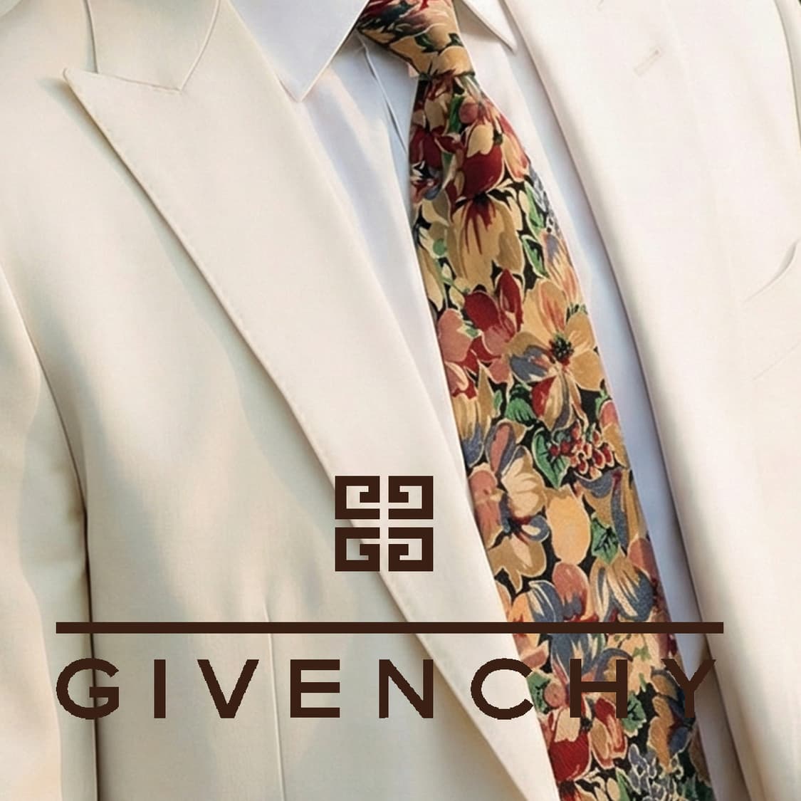 지방시 실크 브라운 플로럴 패턴 넥타이 9.6cm A등급 A19618
 상품이미지1