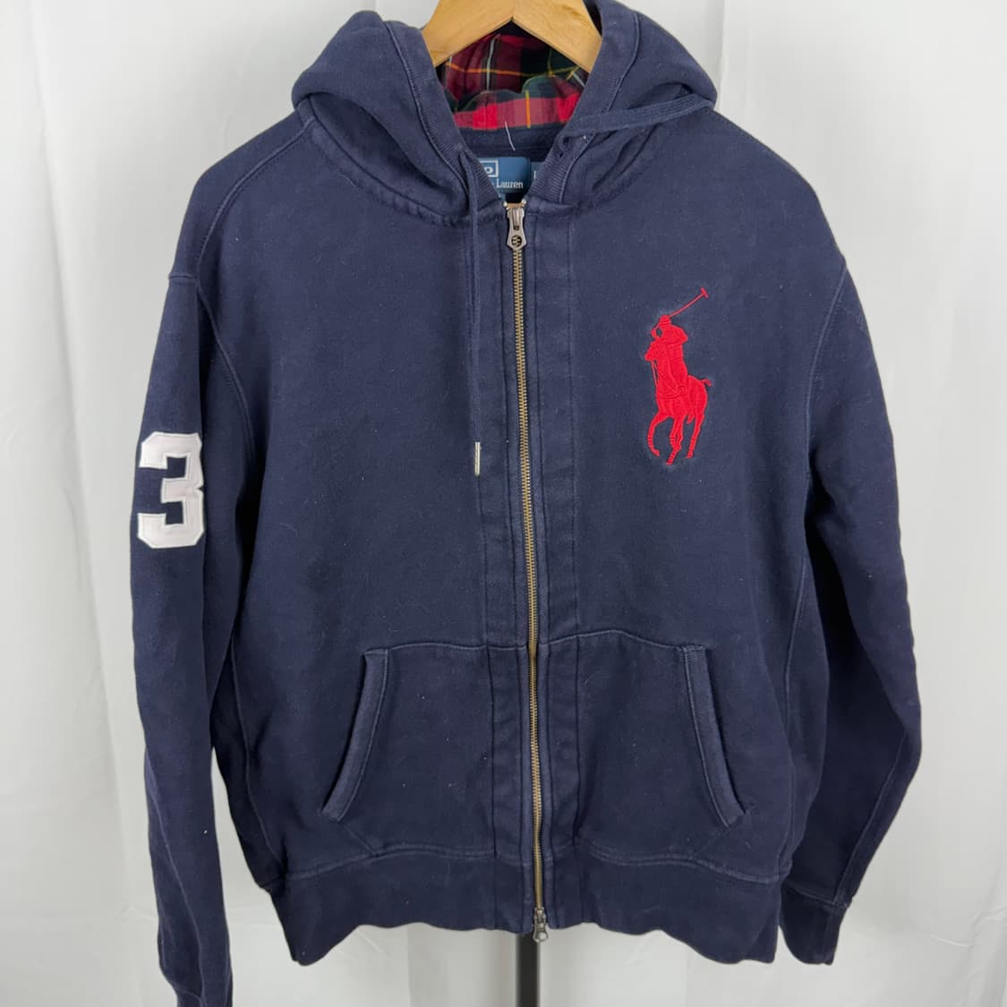 Polo]폴로 랄프로렌 빅포니 네이비 후드집업 L 상품이미지3