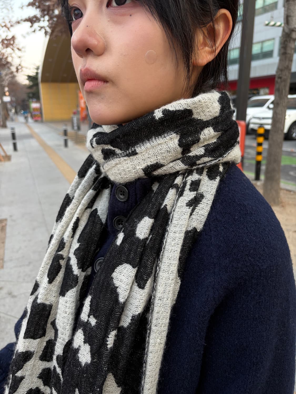 Vintage 울 캐시미어 혼방 점박이 머플러 상품이미지3