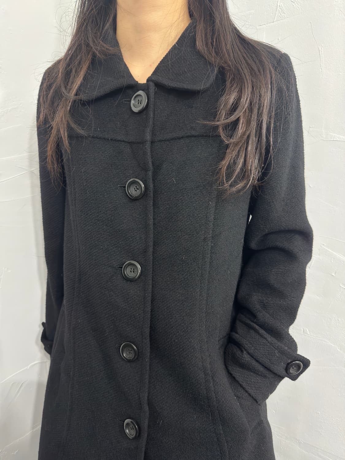 persodea black button coat 상품이미지4