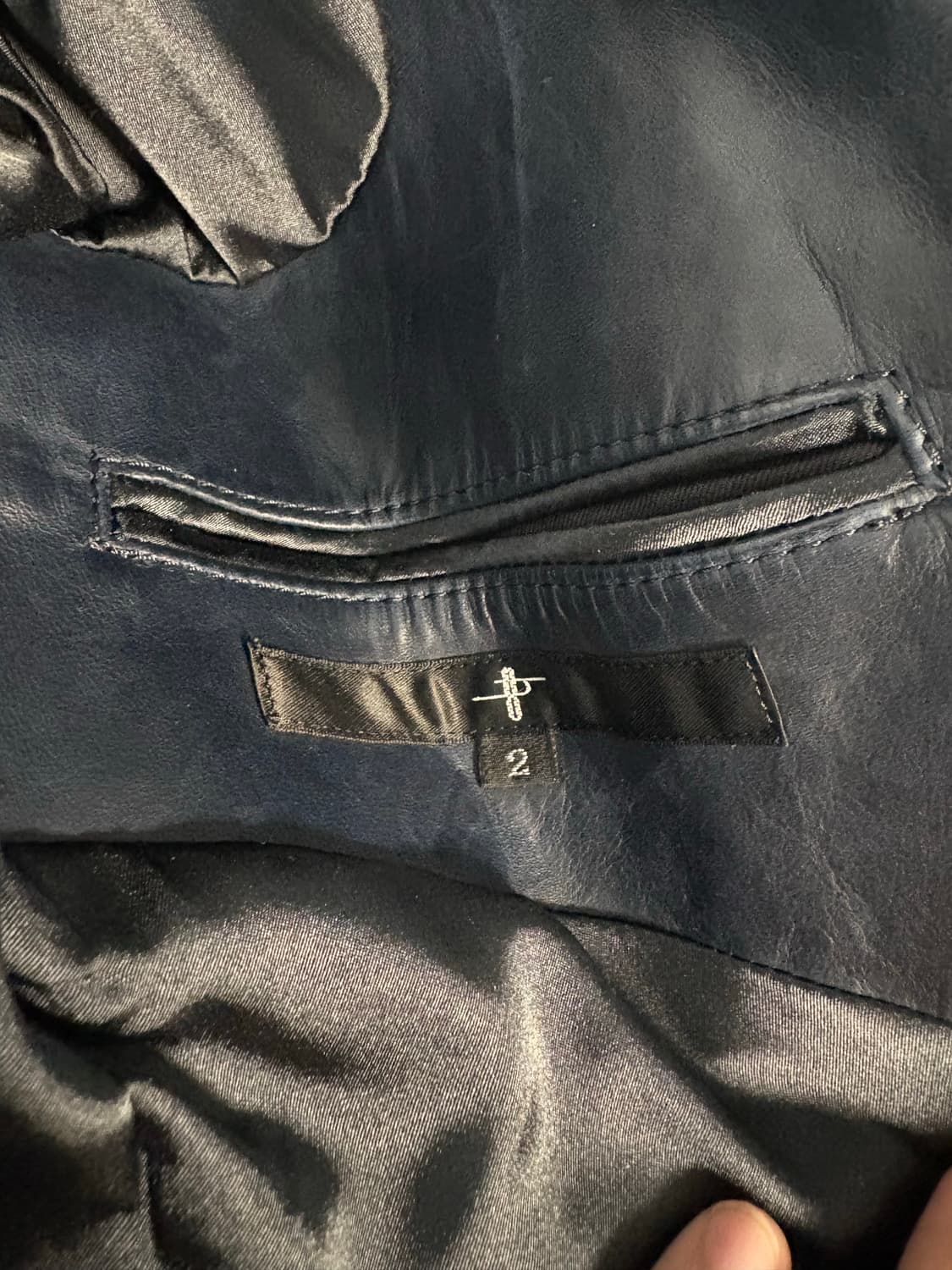 No id 홀스 레더 자켓 상품이미지5