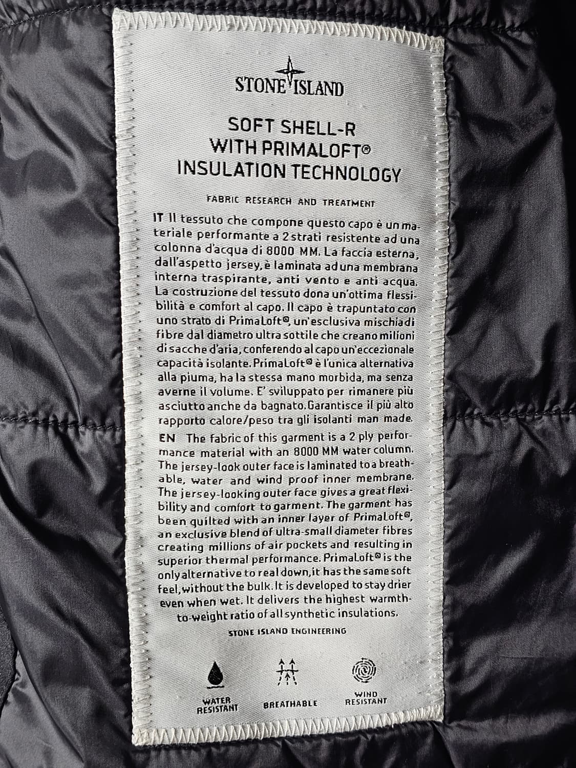 스톤아일랜드 소프트쉘 프리마로프트 후드 자켓 상품이미지5