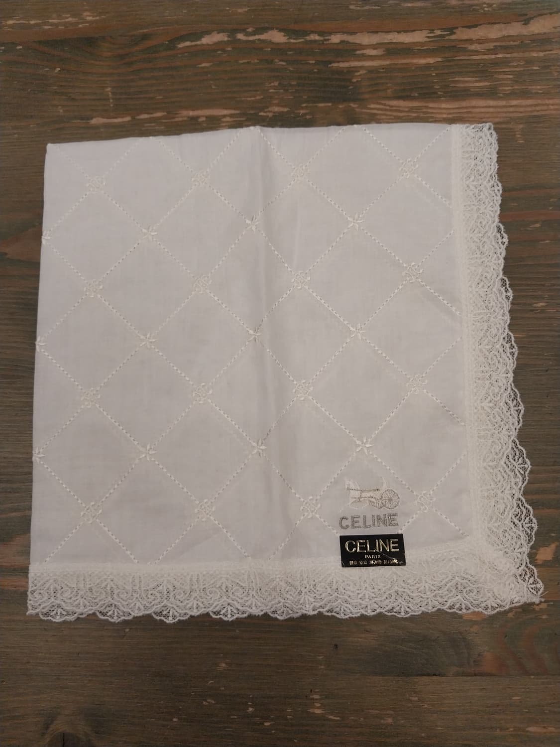셀린느마차자수레이스손수건(새상품) 상품이미지3
