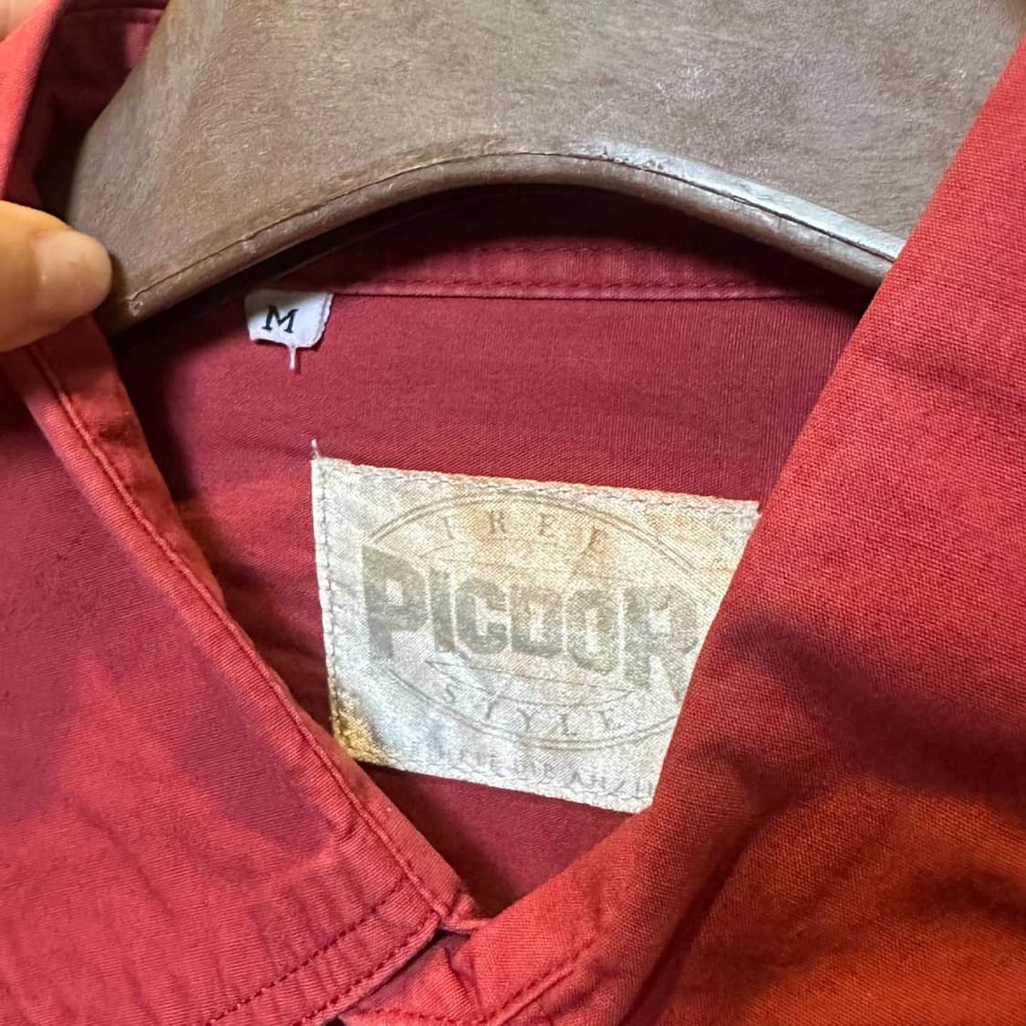 USA VINTAGE 긴팔 워크 셔츠 투포켓 디테일 버건디 레드 상품이미지6