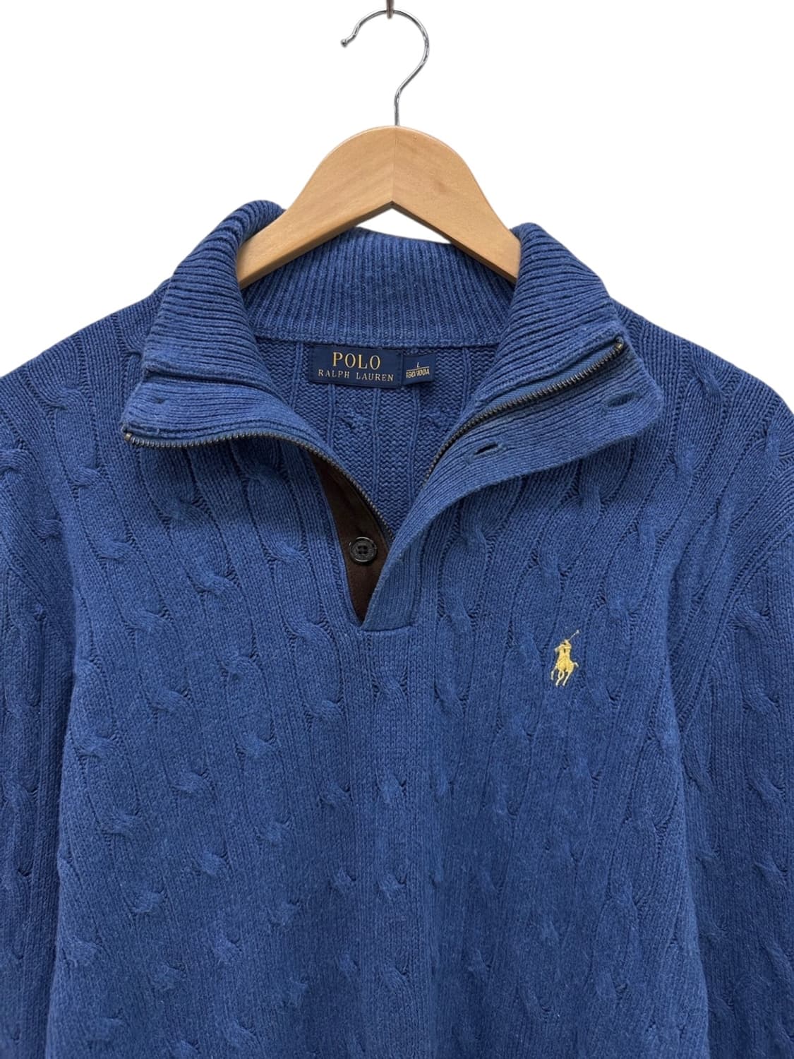 폴로 꽈배기 목폴라 니트 블루 (L) 상품이미지3