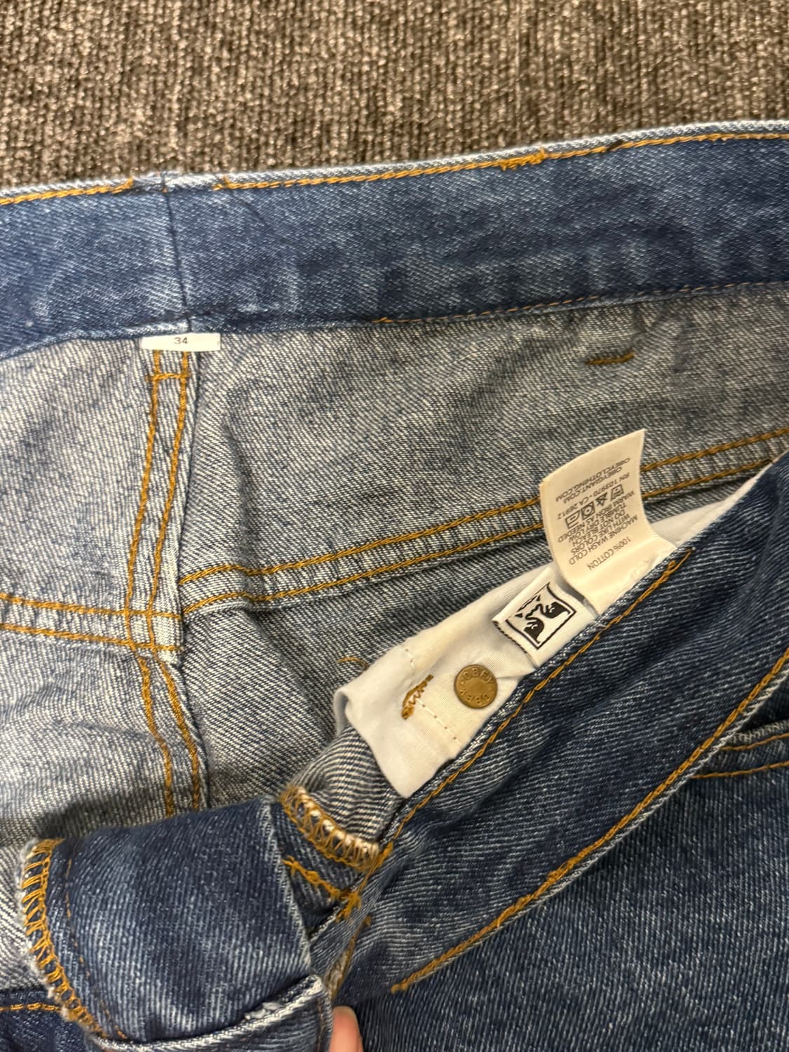 [34] 오베이 중청 데님 배기핏 상품이미지4