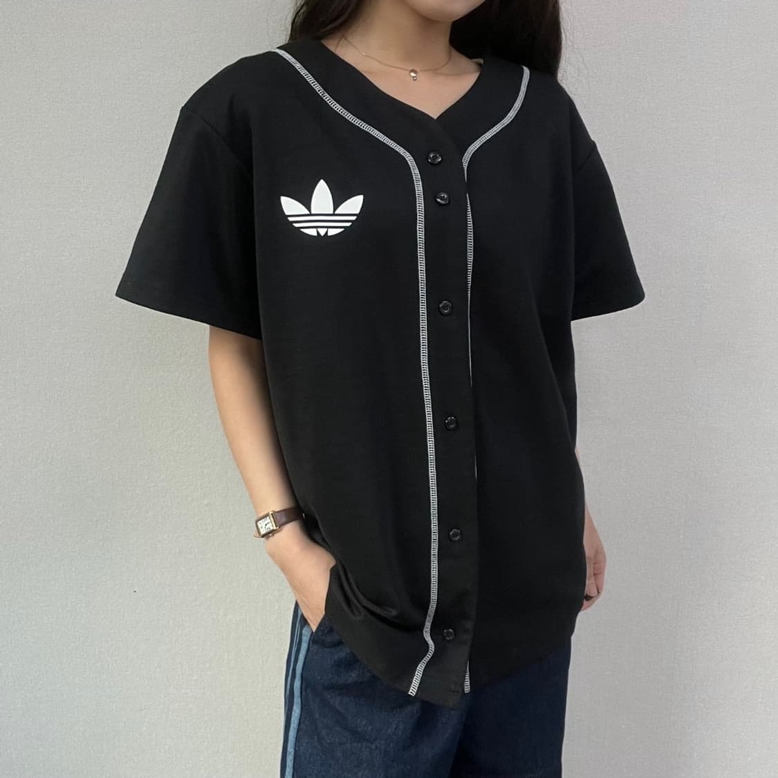 9762 - 아디다스 블랙 파이어버드 반팔 져지 상품이미지1