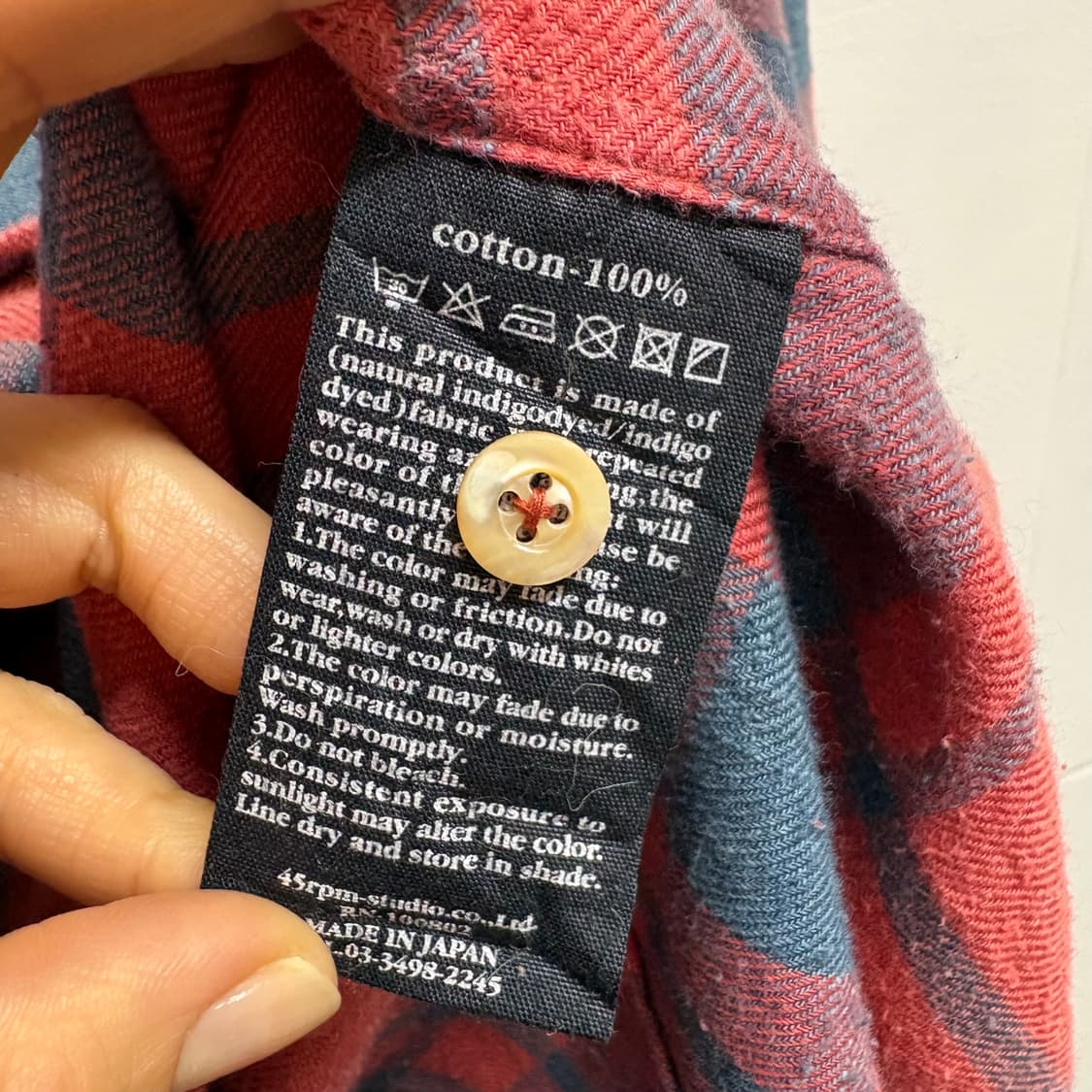 umii908 45RPM 45R 체크 셔츠 남방 상품이미지4