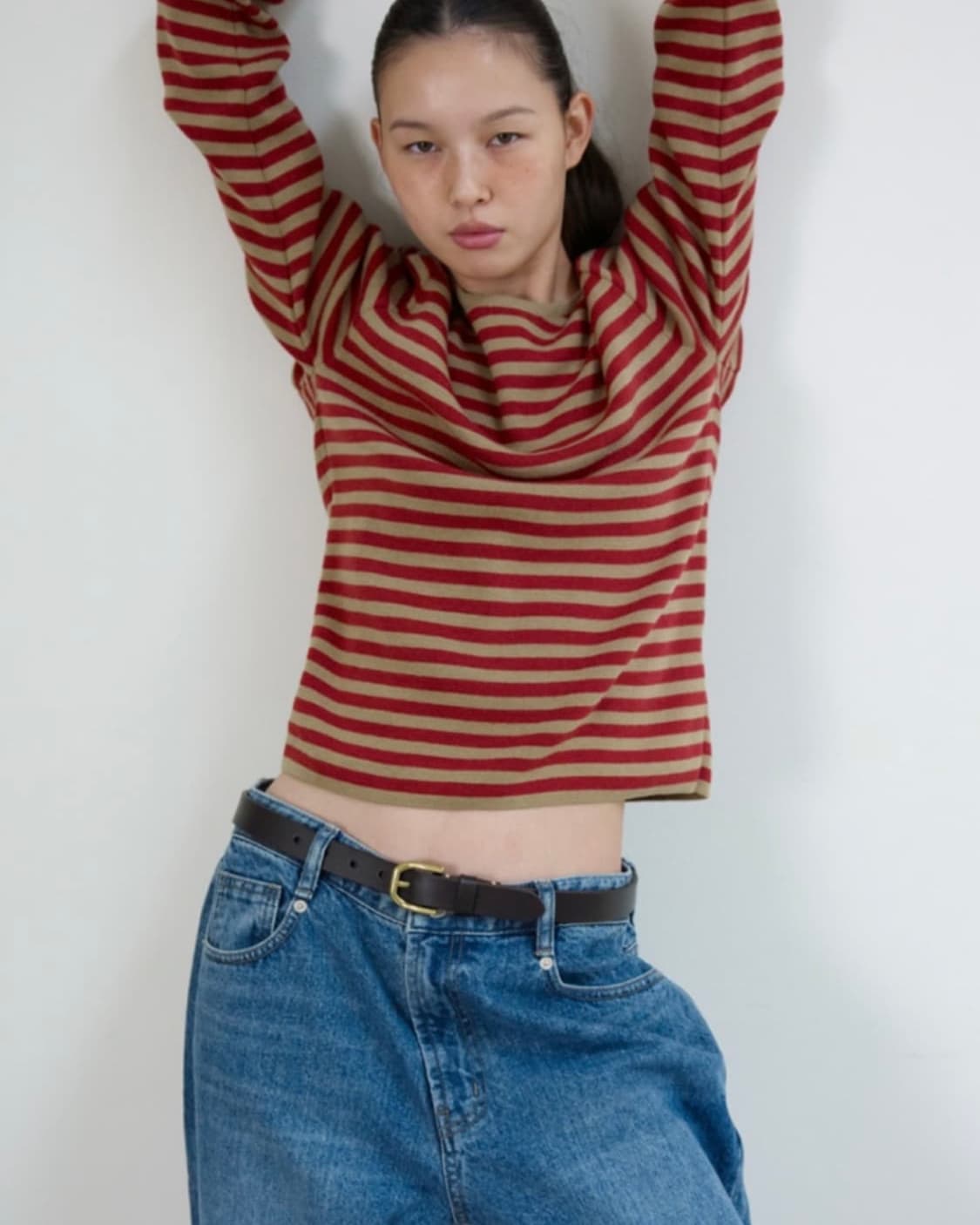 포니테일 combi striped knit tshirts 상품이미지1