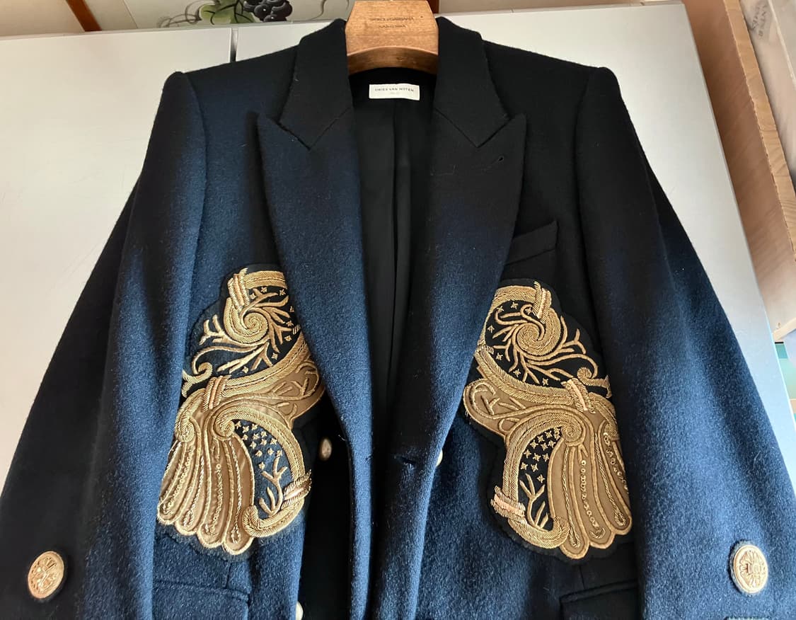 드리스 반 노튼 비즈자수 롱코트 상품이미지6