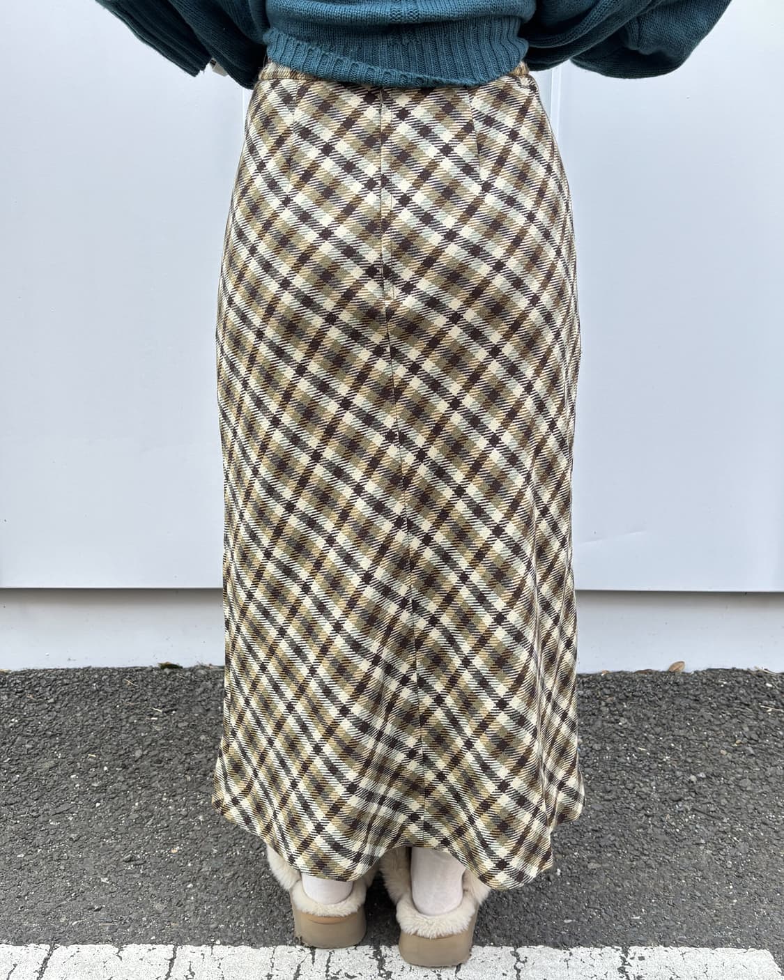 일본빈티지 체커 롱스커트  상품이미지3