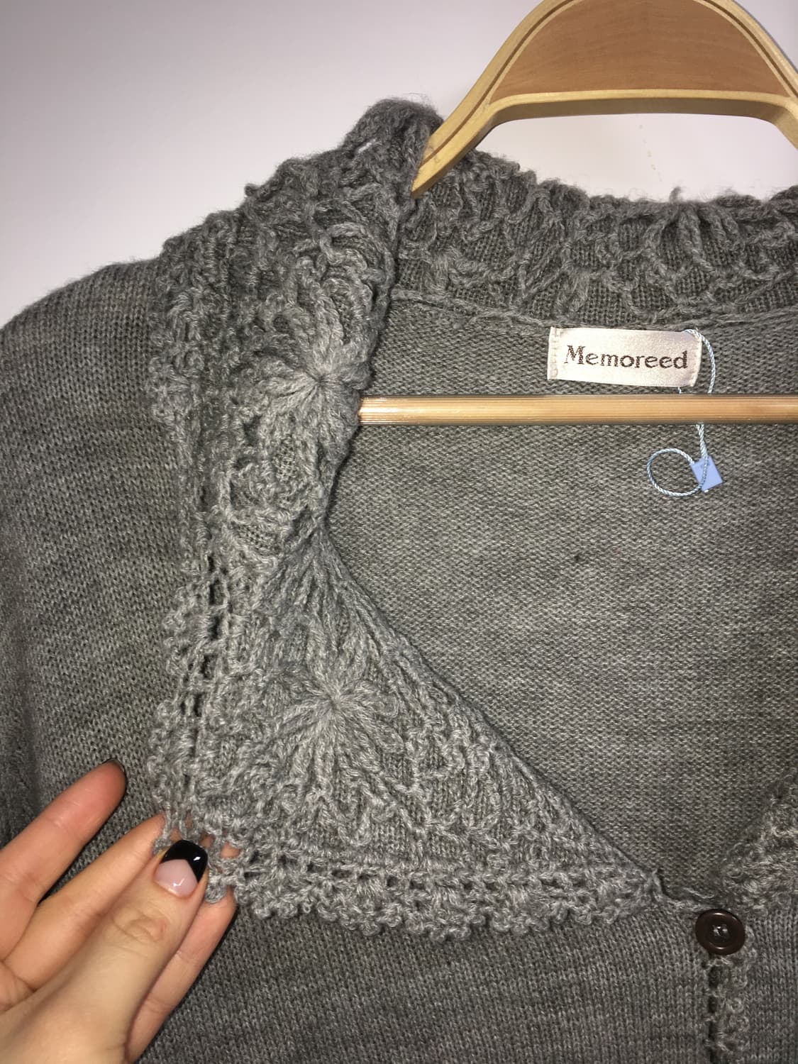 레이스 디테일 그레이 vtg 가디건 상품이미지2