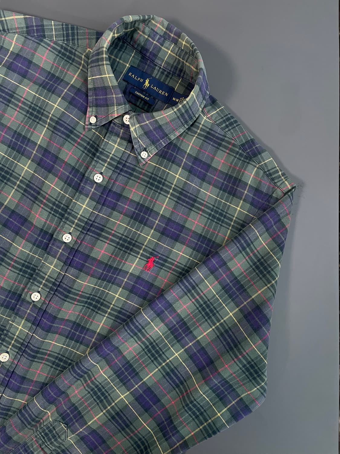 [M] 폴로 랄프로렌 자수로고 코튼 타탄 체크 셔츠 커스텀 핏 상품이미지3