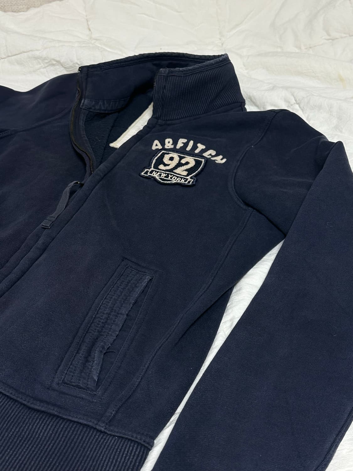 아베크롬비 코튼져지 집업 네이비 미디움 상품이미지7