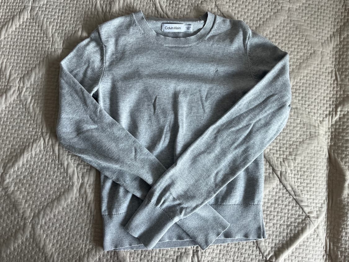 캘빈클라인 CK 로고 니트 풀오버 회색 상품이미지1
