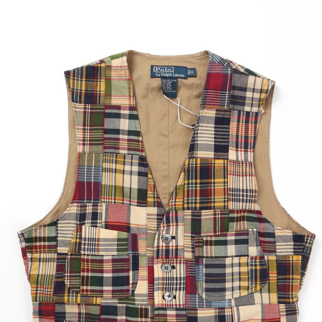 폴로 마드라스체크 패치워크 베스트   상품이미지3