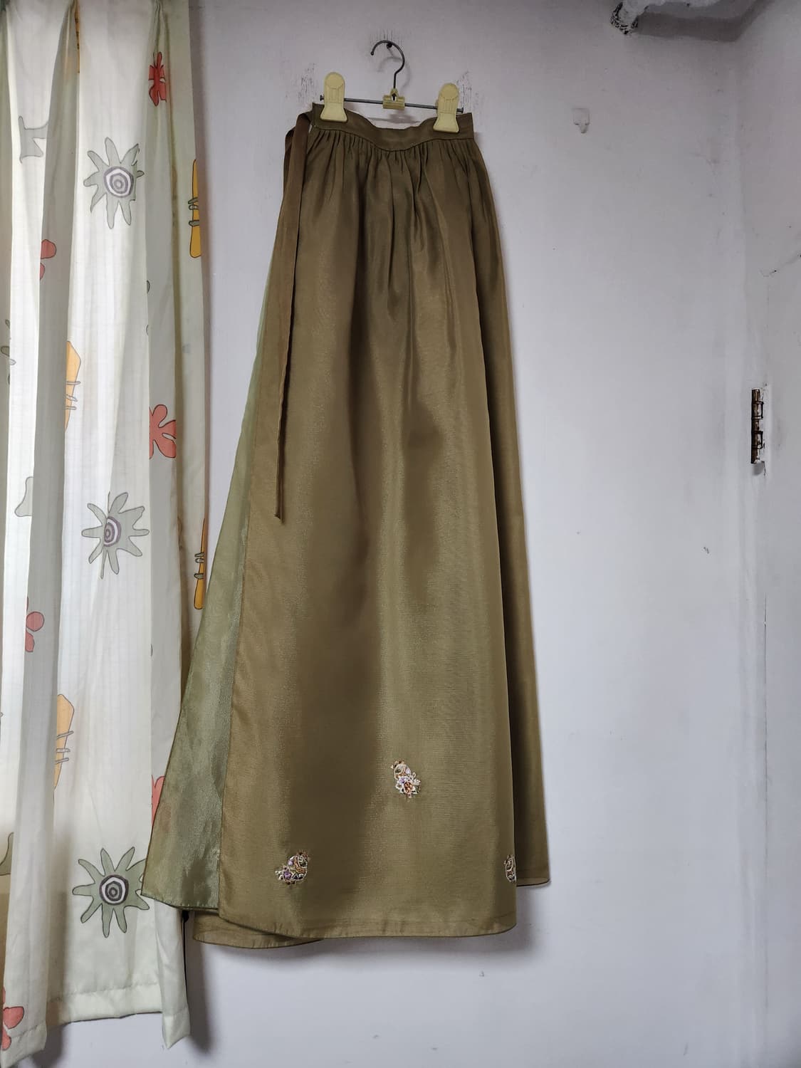 빈티지 올리브색 한복치마 F 상품이미지1