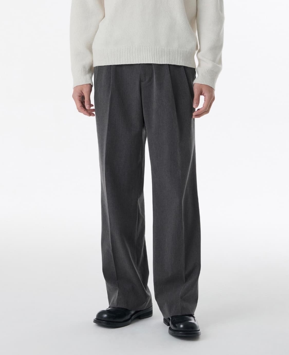 무탠다드 리얼 와이드 히든 밴딩 슬랙스 [28/미디엄그레이]유니클로르아르 상품이미지1