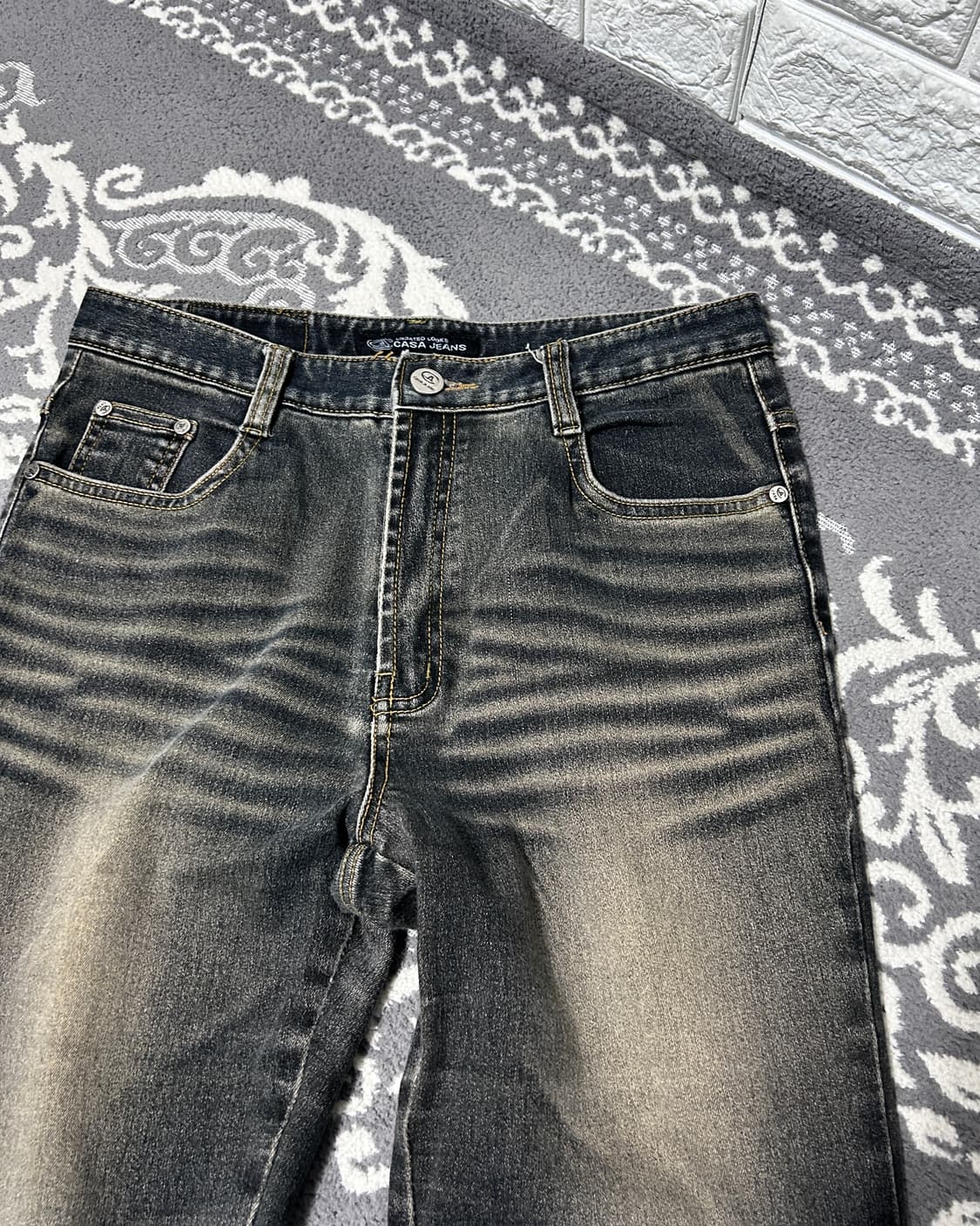 부츠컷 워싱 플레임 데님 팬츠 상품이미지2