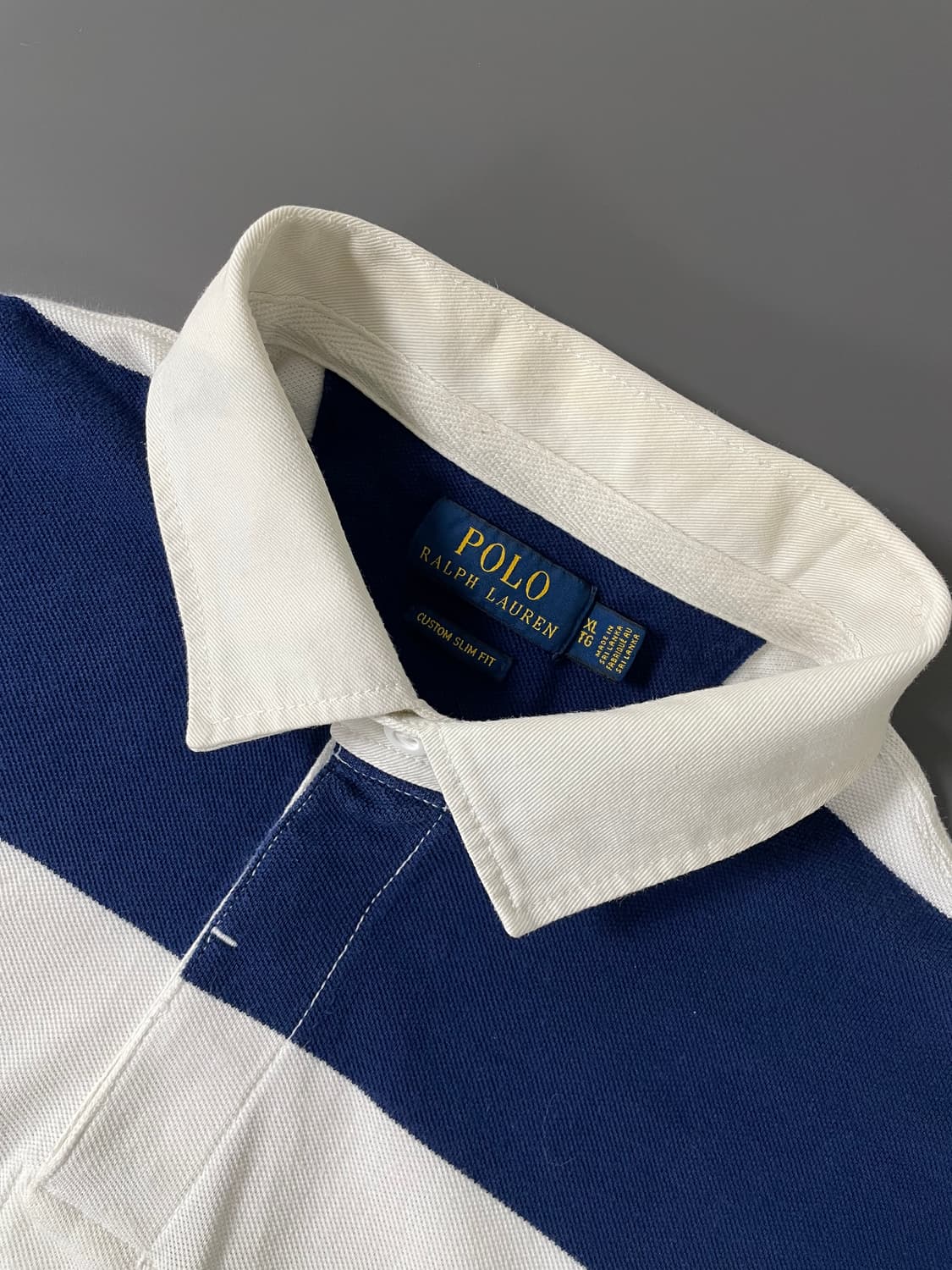 [XL] 폴로 랄프로렌 자수로고 스트라이프 럭비 긴팔티셔츠 커스텀 슬림핏 상품이미지9