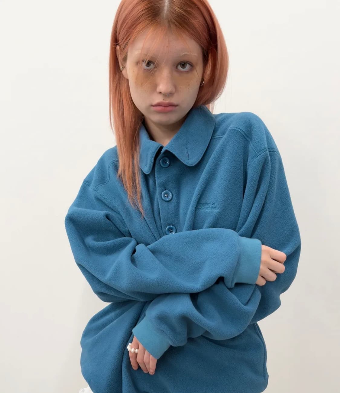 타입서비스 플리스 Buttoned Fleece Top [Blue] 상품이미지1