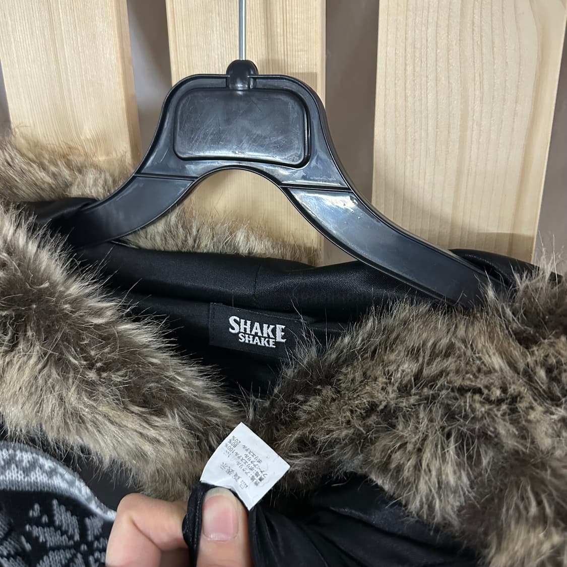 빈티지 노르딕 후드 퍼 니트 케이프 스웨터 상품이미지5