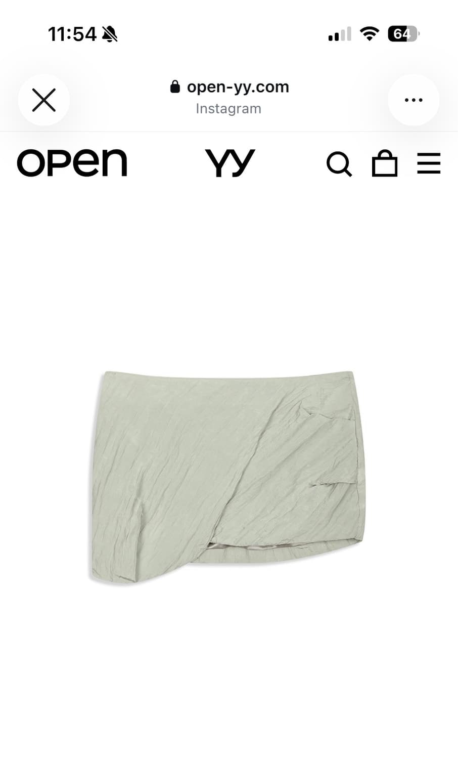 Open yy-CRINKLED GATHER MINI SKIRT,MINT 상품이미지1