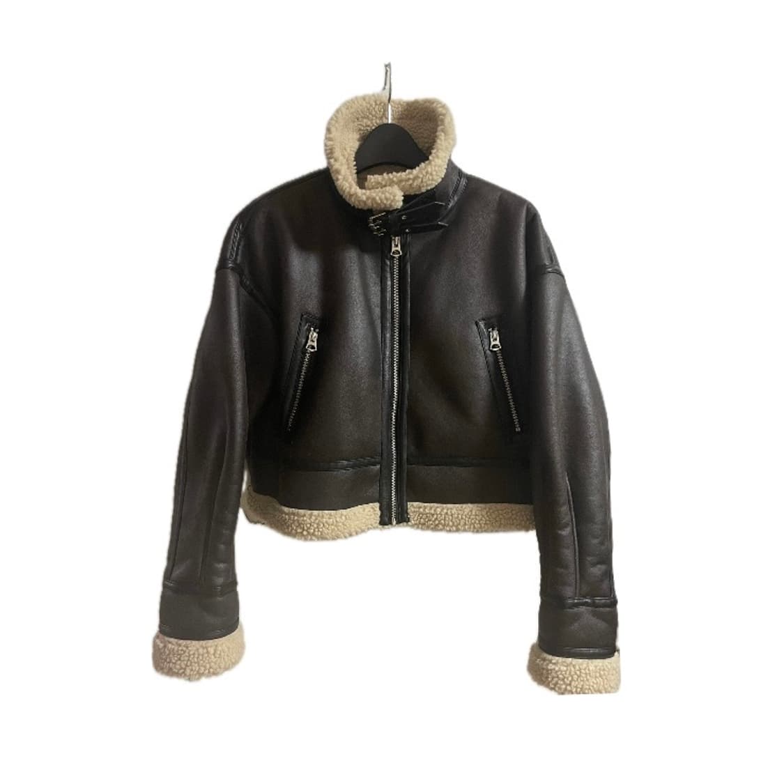 zara 자라 무스탕 크롭 자켓 브라운 상품이미지1