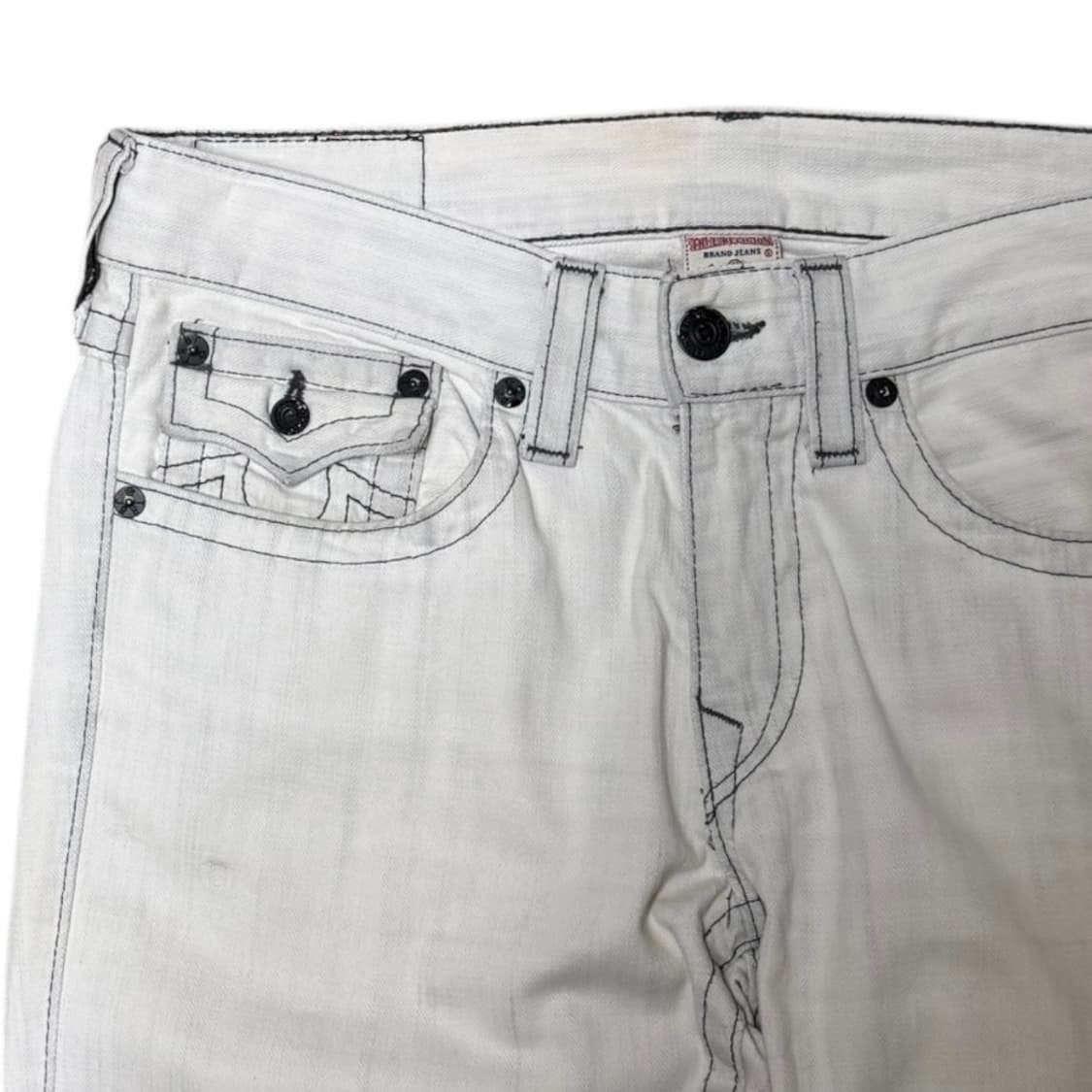 트루릴리전 플레어 화이트 부츠컷 데님팬츠 상품이미지4