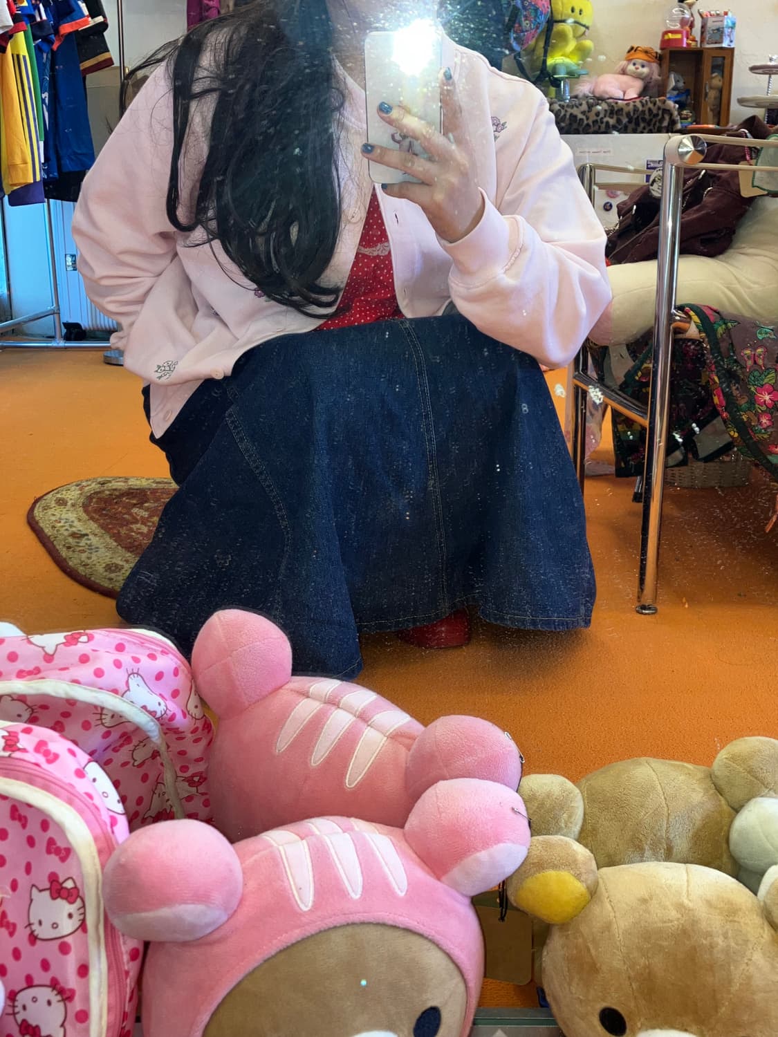 빈티지 롱 플레어 데님 스커트 상품이미지2