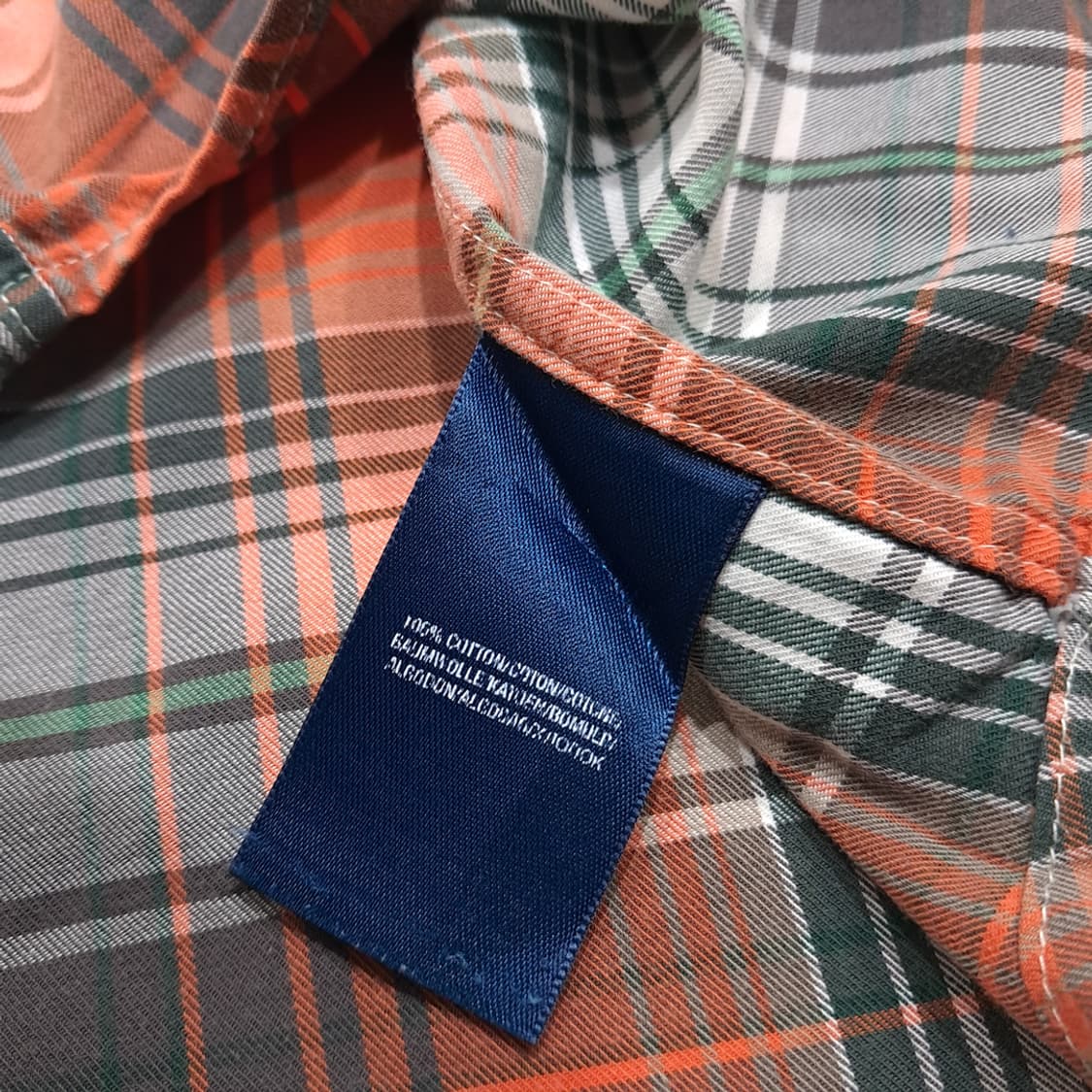 CK095 L 폴로 90s 오렌지 매드라스체크 버튼다운 셔츠 남방 상품이미지5